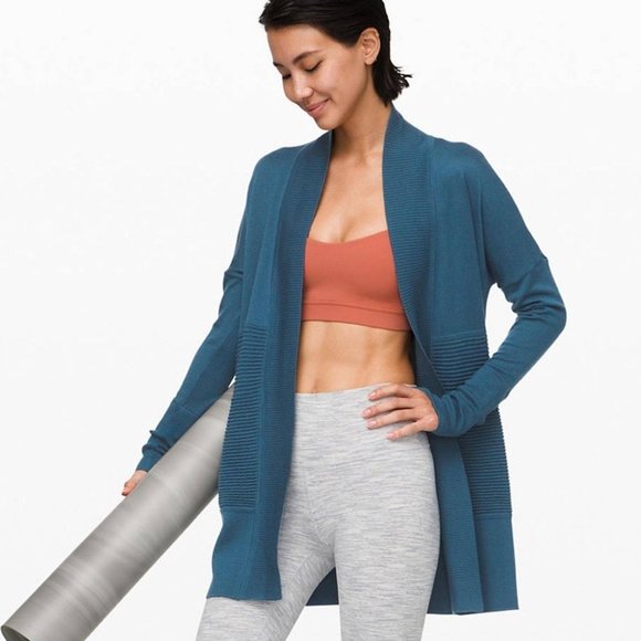 lululemon athletica Sweaters - NWT Lululemon Sit In Lotus Wrap II Blue Sweater S2